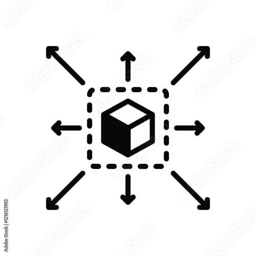 Black solid icon for dimension