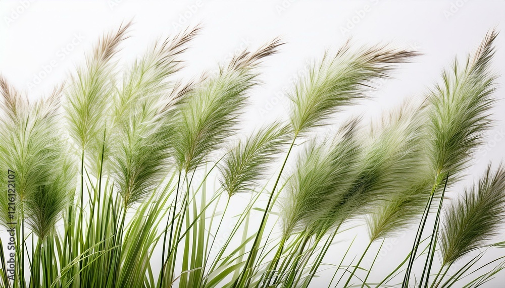 Elegant Ornamental Grass Isolated on a Clean White Background Elegant Ornamental Grass Isolated on a Clean White Background
