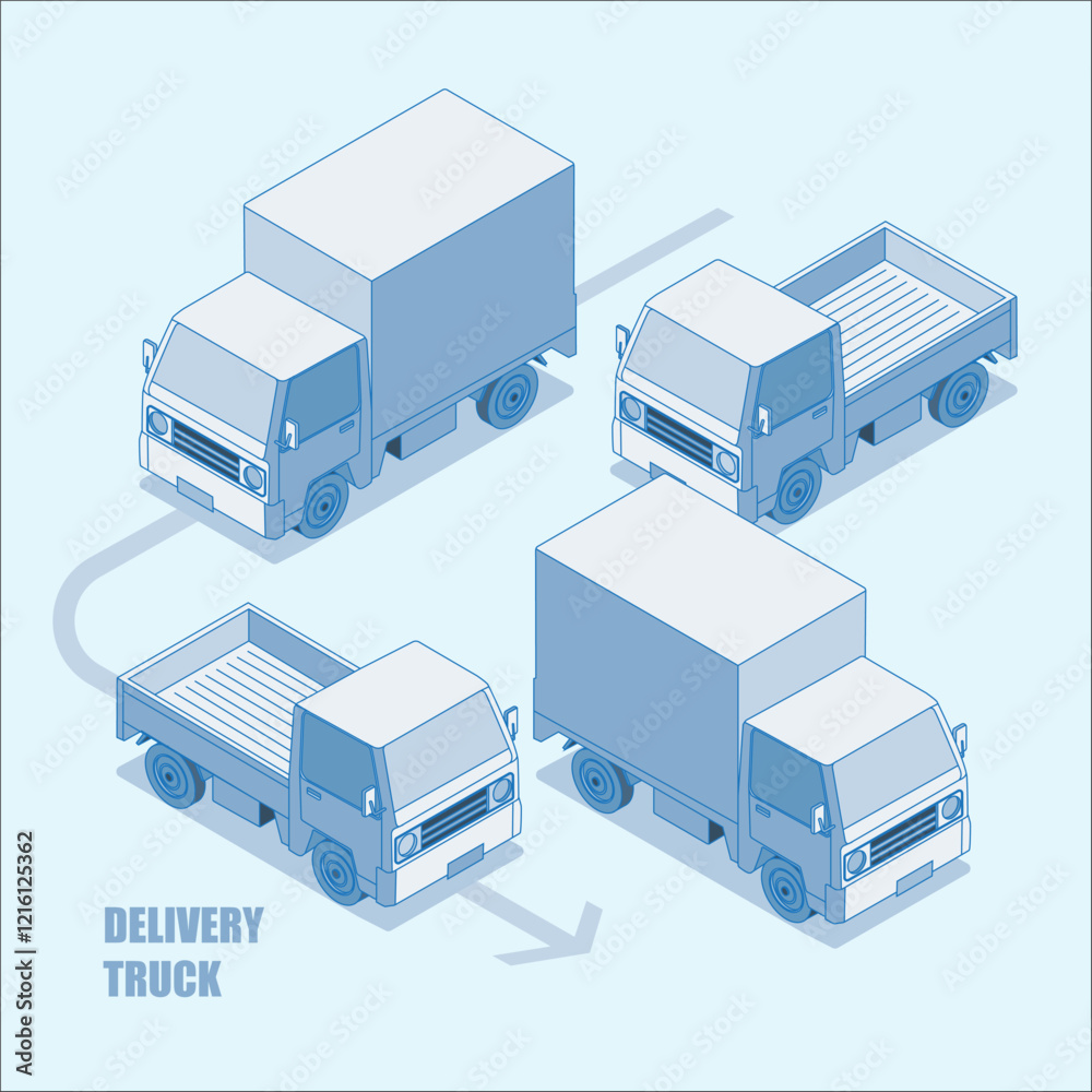 Delivery truck in isometric vector illustration, suitable for cargo or logistic transportation content, delivery, infographic, etc
Delivery truck in isometric vector illustration, suitable for cargo or logistic transportation content, delivery, infographic, etc