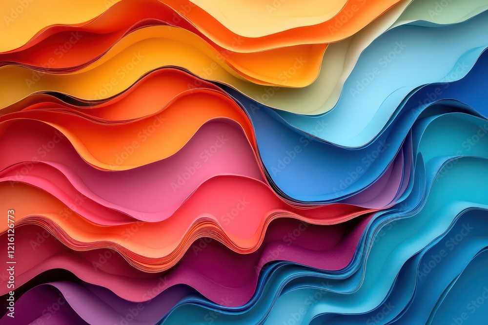 Bright, layered paper cutout designs with intricate details and bold colors. Bright, layered paper cutout designs with intricate details and bold colors.