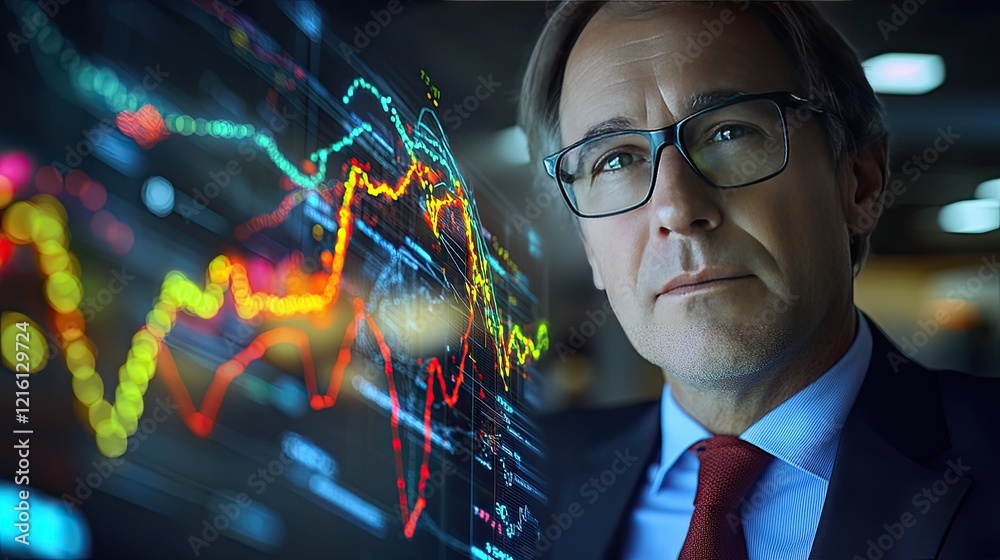 Business Strategist Analyzing Market Trends in Office Environment Gigapixel Art Scale Business Strategist Analyzing Market Trends in Office Environment Gigapixel Art Scale