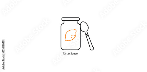 Tartar Sauce Vector Icon for Seafood Dishes