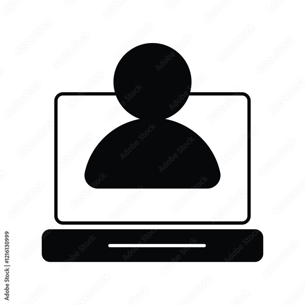User glyph icon with white background vector stock illustration User glyph icon with white background vector stock illustration