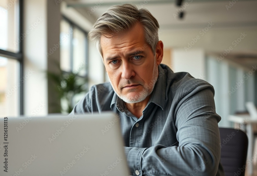 Fototapeta premium Portrait of a middle-aged man in a modern office