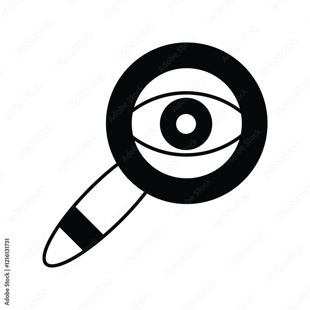 Vision glyph icon with white background vector stock illustration Vision glyph icon with white background vector stock illustration