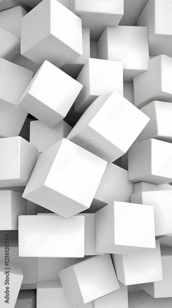 White Cube 3D Abstract Background White Cube 3D Abstract Background