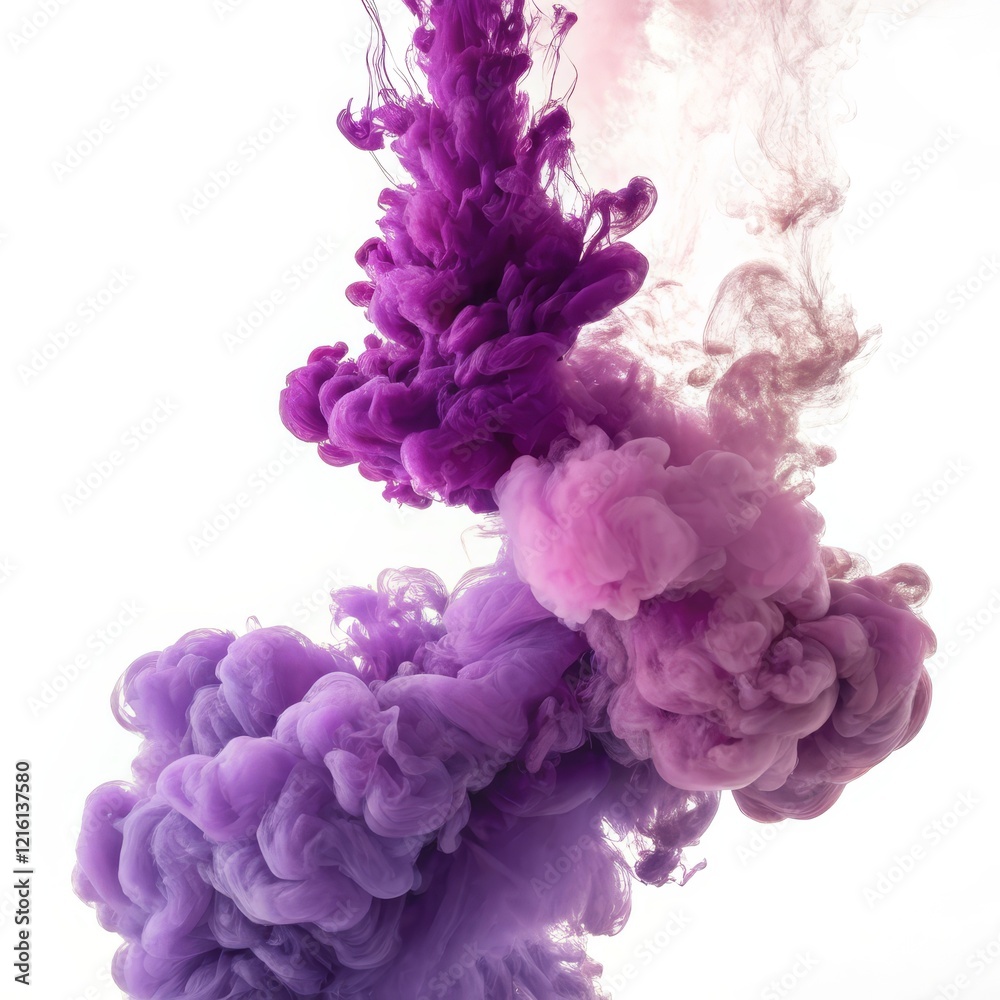 Fototapeta premium Abstract Purple and Pink Ink Cloud Swirl, Acrylic Pouring, Fluid Art, Color Explosion Acrylic Pouring, Fluid Art