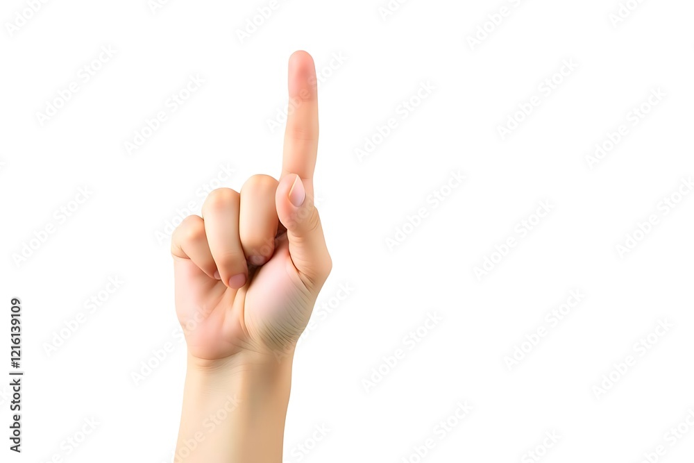 Hand Pointing Up Gesture Isolated on White Background Hand Pointing Up Gesture Isolated on White Background