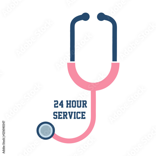 24-Hour Medical Service Logo Vector. photo