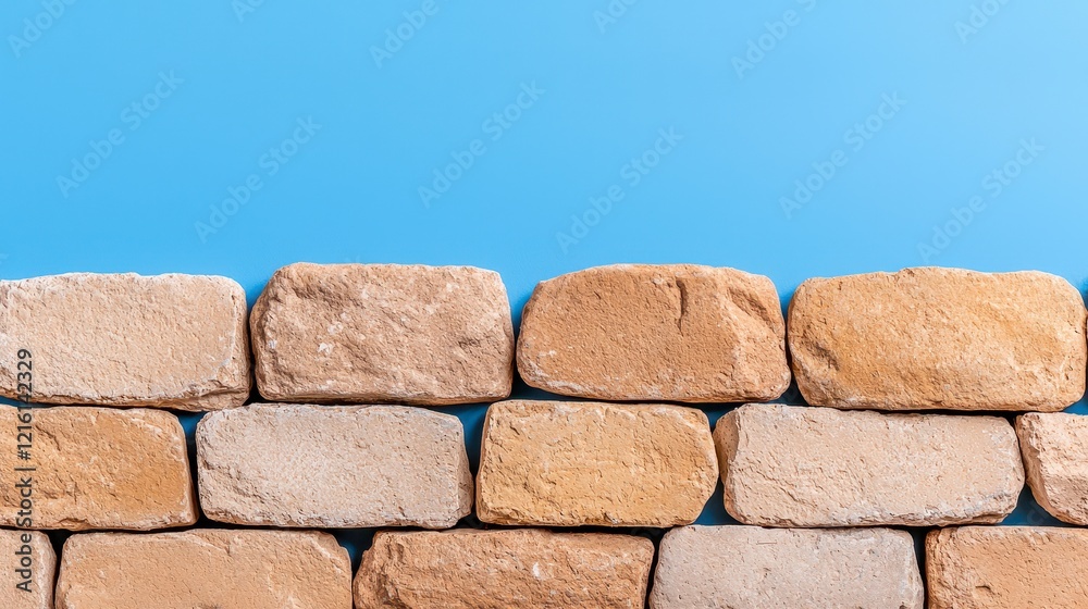 Fototapeta premium Close-up view of a textured wall constructed entirely from red and brown bricks