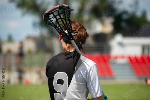 Lacrosse themed photograph, female team sports photo