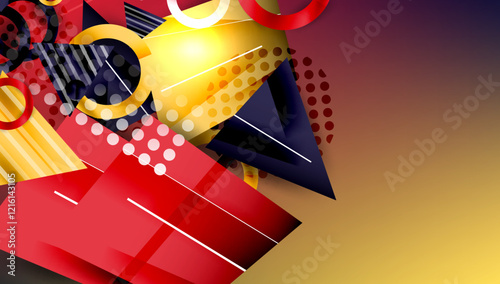 Abstract background geometric design with colorful gradients