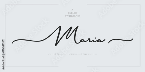 Elegant serif font "Maria" crafted for luxury branding and logo creation. This classic and decorative typeface radiates timeless sophistication, perfect for fashion, weddings, vintage-inspired design