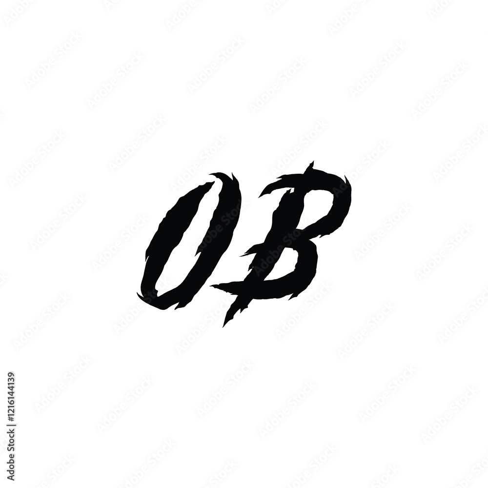 Fototapeta premium OB monogram logo design letter text name symbol monochrome logotype alphabet character simple logo