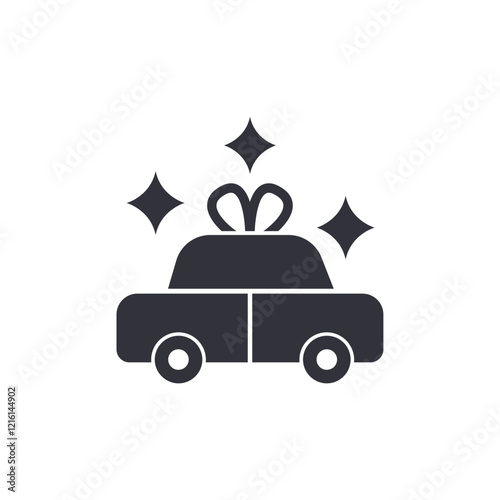 Car dealer gift solid icons, minimalist vector illustration ,simple transparent graphic element .Isolated on white background
