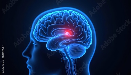 Human Brain Anatomy Showing Temporal Lobe