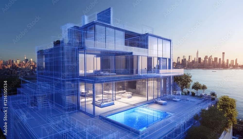 Modern Waterfront Home Architectural Design Visualization Modern Waterfront Home Architectural Design Visualization