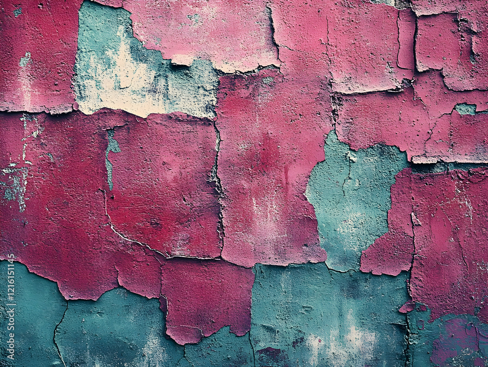 Obraz premium Cracked Paint Wall Texture Background Illustration