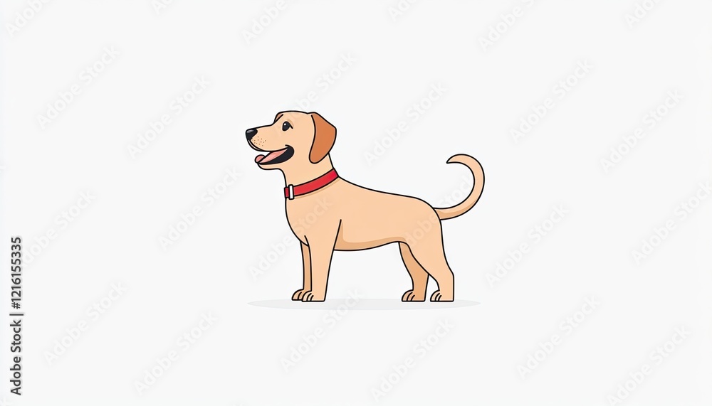Fototapeta premium Playful dog standing upright with a happy expression against a minimalistic background