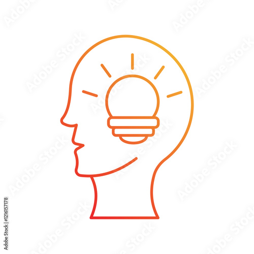 Ideas gradient icon with white background vector stock illustration