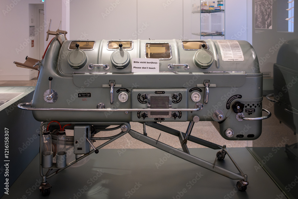 An iron lung in the Charite Museum