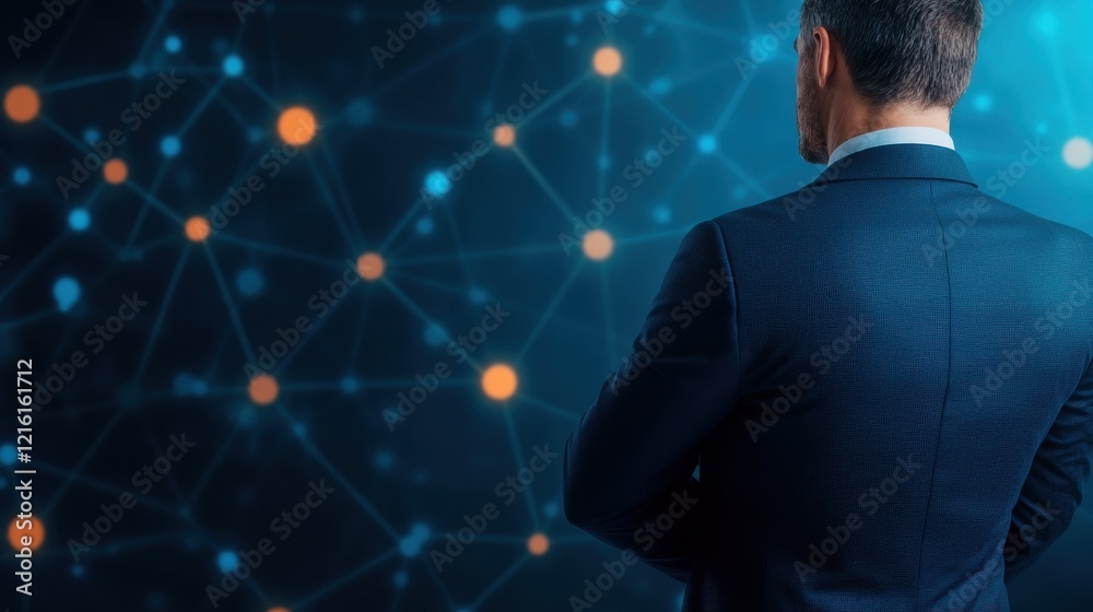 Confident Business Leader Standing Tall and Embracing the Glow of Success Against a Dynamic Background Confident Business Leader Standing Tall and Embracing the Glow of Success Against a Dynamic Background