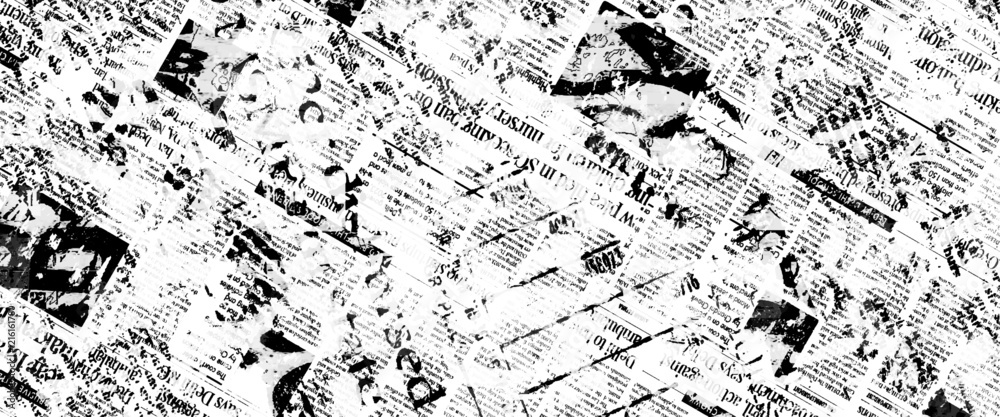 Fotografie Vector old black and white grunge newspapers template texture
