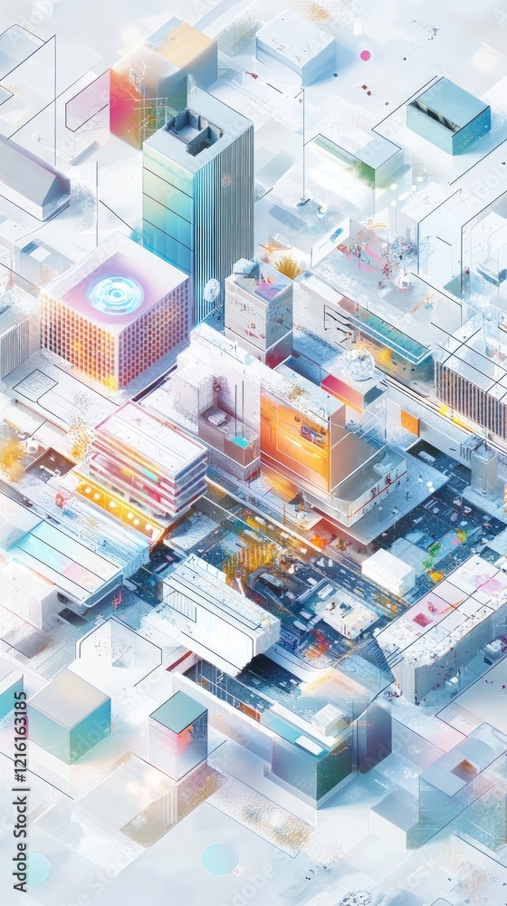 Naklejka premium Futuristic Cityscape Architectural Design Visualization