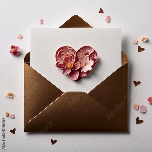 Personalized love letter card white background