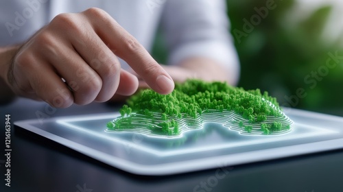 Wallpaper Mural Professional Evaluation of Land Using Holographic Map Technology for Innovative Environmental Planning and Management Torontodigital.ca