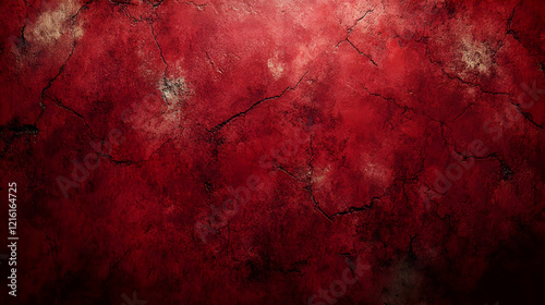 Red Cracked Wall Background Illustration
