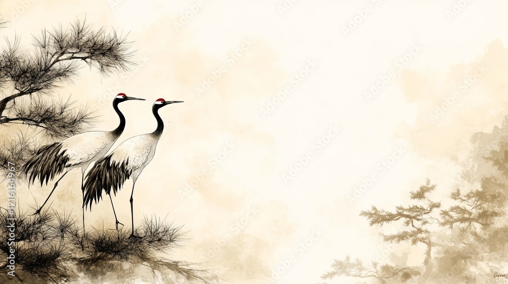 Naklejka premium A Colorful Bird Perched Gracefully on a Sturdy Branch Surrounded by Lush Green Foliage in a Vibrant Natural Environment Capturing the Essence of Wildlife and Serenity in a Beautiful Setting