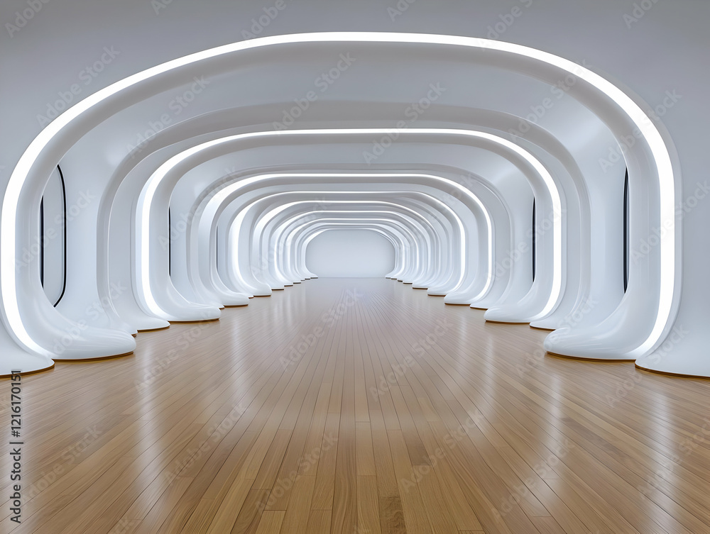 Obraz premium Futuristic 3D White Archway Background