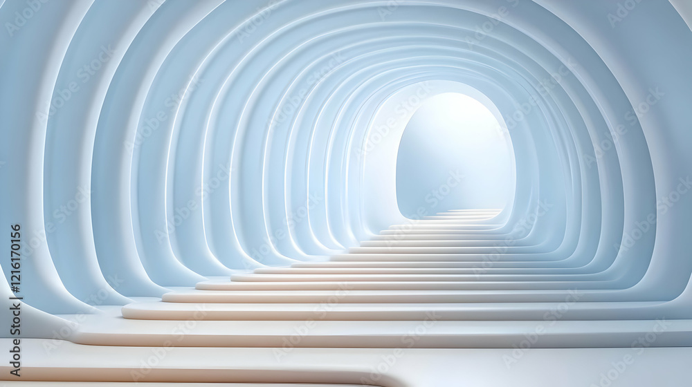 Naklejka premium Abstract 3D Tunnel Stairway Illustration