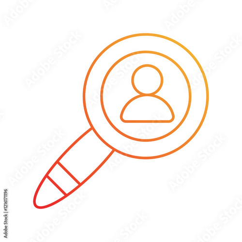 staff searching gradient icon with white background vector stock illustration
