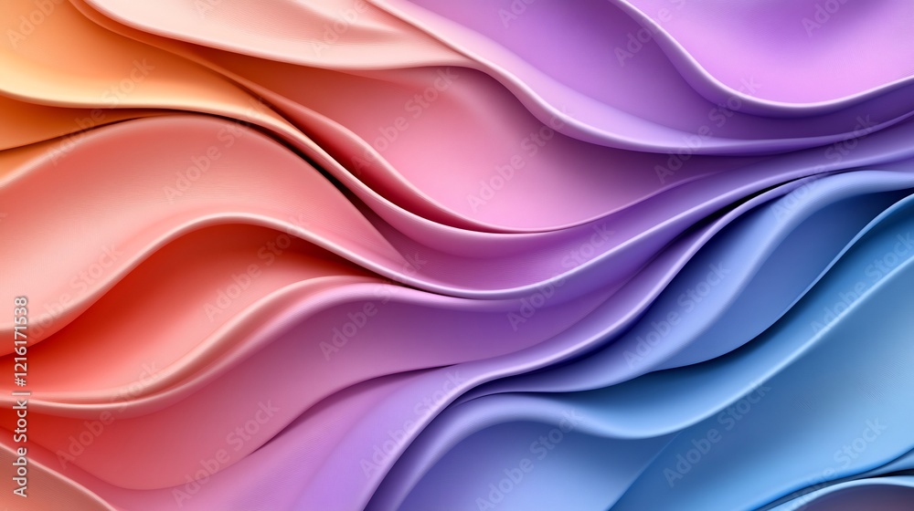 Obraz premium Abstract Pastel Wave Background: A Symphony of Colors