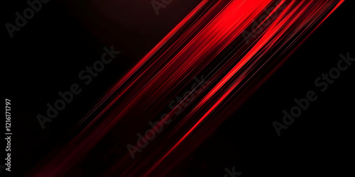 Abstract Red Lines Streaking Diagonally Across a Dark Background Creates Dynamic Visual.