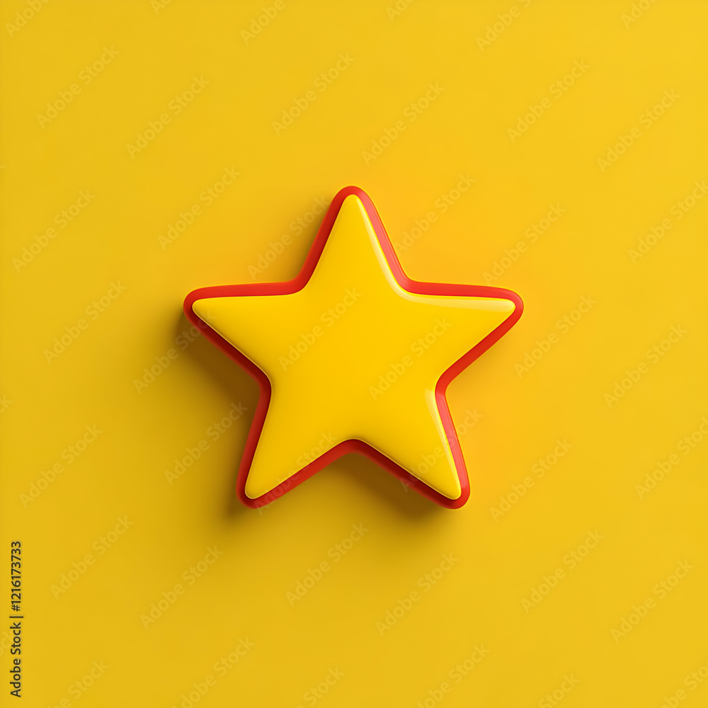 Yellow Star 3D Render