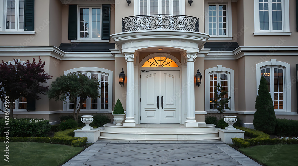 Obraz premium Magnificent Mansion: Classic Architecture and Elegant Exterior Design