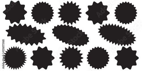 Sale sticker, price tag, starburst icon set