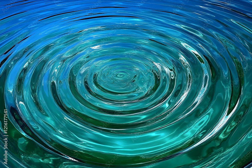 Abstract Background of Concentric Teal and Blue Ripples Creating a Circular Pattern Abstract Background of Concentric Teal and Blue Ripples Creating a Circular Pattern