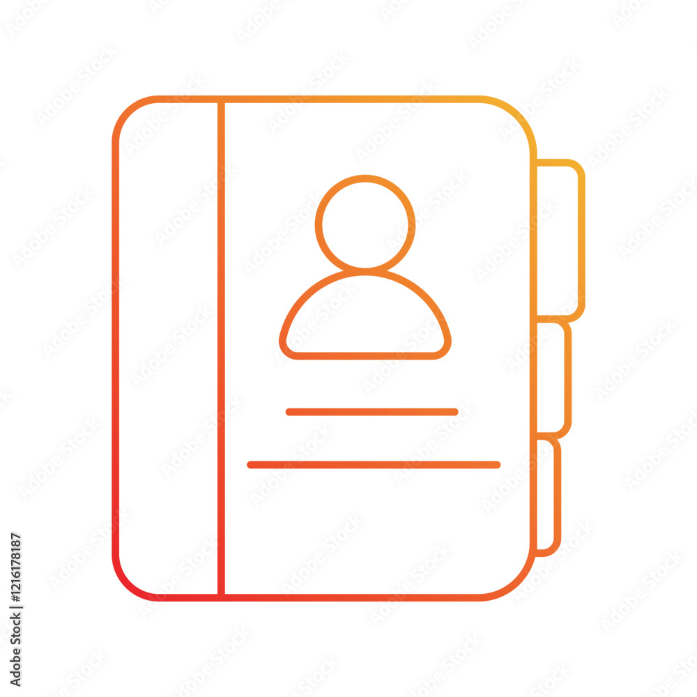 contact diary gradient icon with white background vector stock illustration contact diary gradient icon with white background vector stock illustration