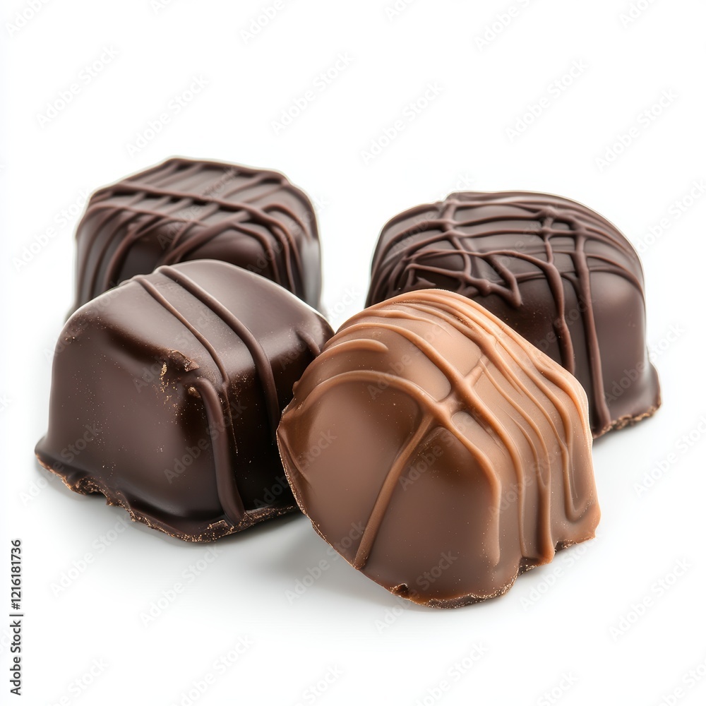 Naklejka premium Chocolate candy isolated on white background