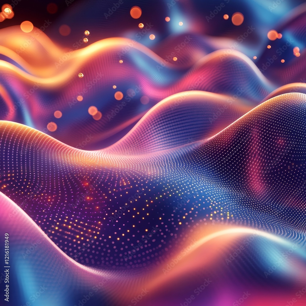 3D Abstract Digital Background with Geometric Flow, Generative AI 3D Abstract Digital Background with Geometric Flow, Generative AI