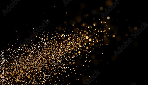 Wallpaper Mural A glitter explosion in shimmering gold, silver, and champagne hues, frozen mid-motion against a muted black background with soft bokeh highlights Torontodigital.ca