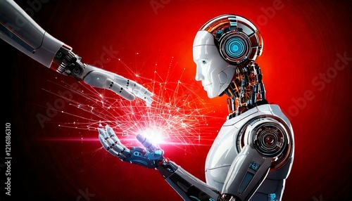 Robot. AI. Artificial inelegant. Modern technology. Cyborg. Android. 