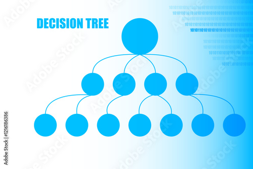 decision tree on binary code abstract background with high security technology