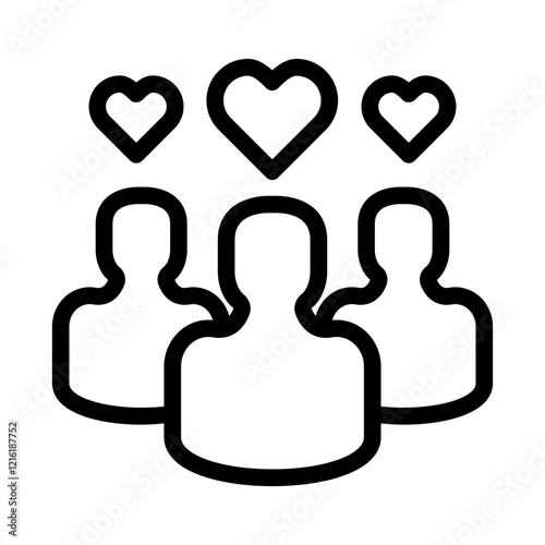people love outline icon