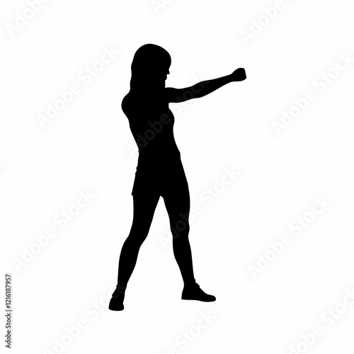 A woman is doing a push up. She is wearing a black shirt and shorts. She is standing with her arms outstretched a