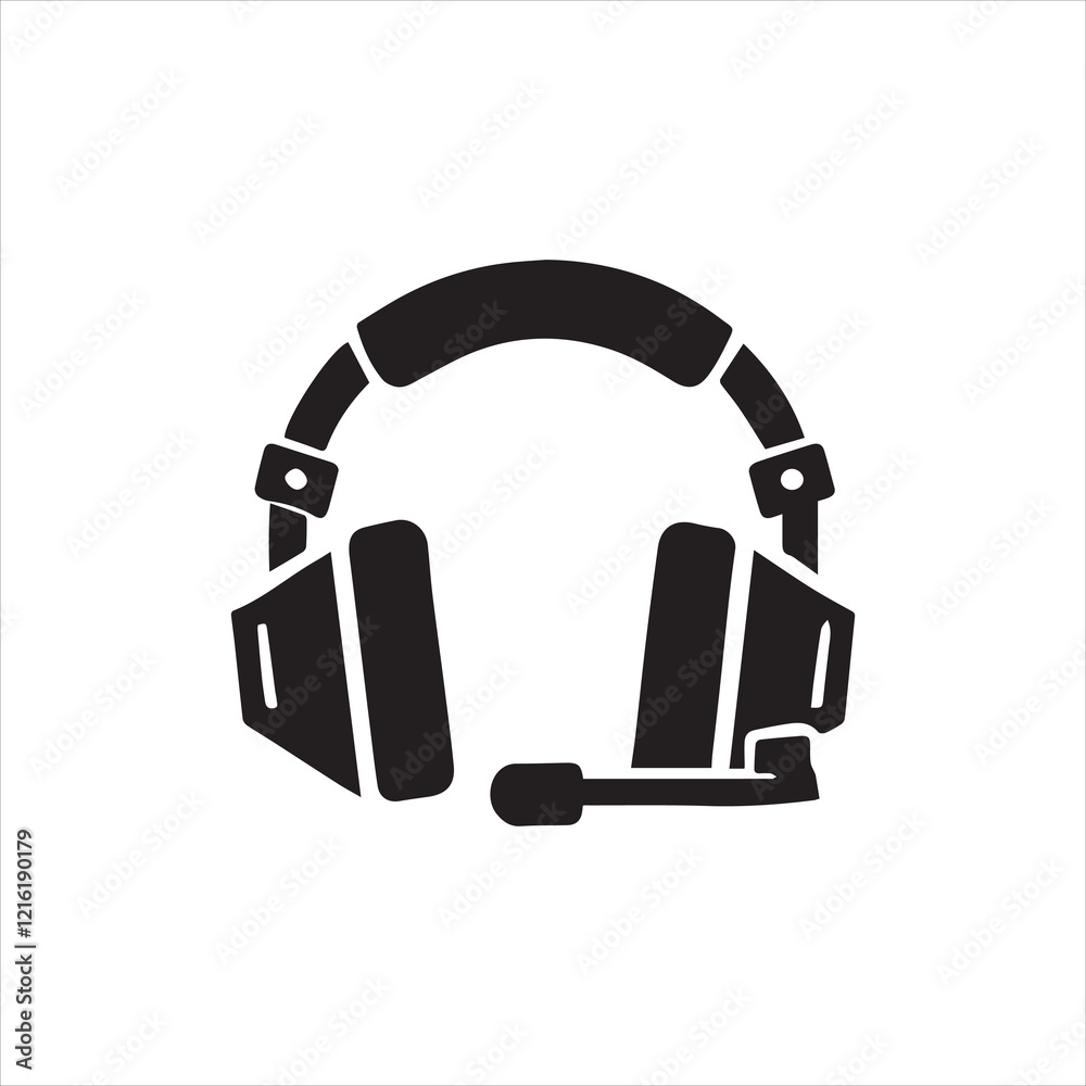 Gaming Headset icon silhouette vector art Gaming Headset icon silhouette vector art